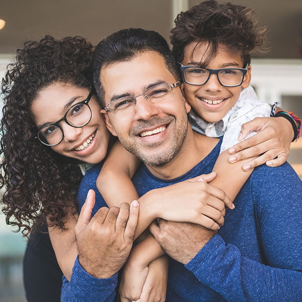 happy family smiling together