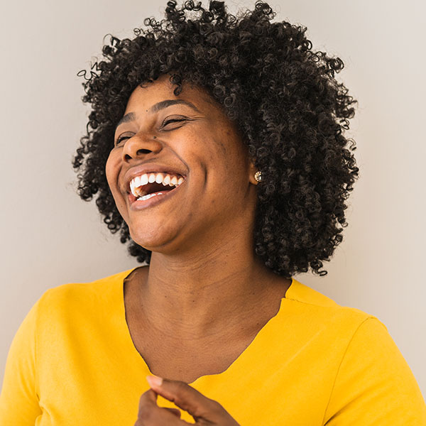 happy woman smiling