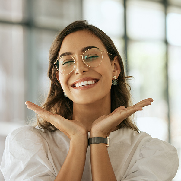 happy woman smiling